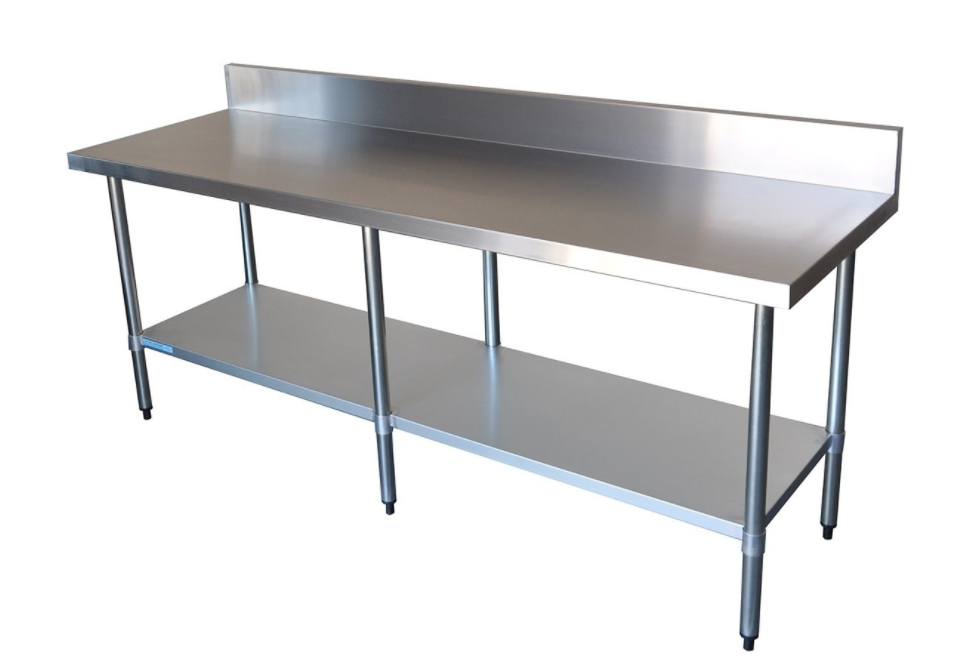 Stainless steel commercial kitchen benches